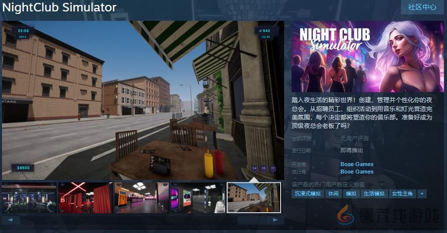 模拟经营游戏《夜总会模拟器》Steam页面上线 支持中文(图1)